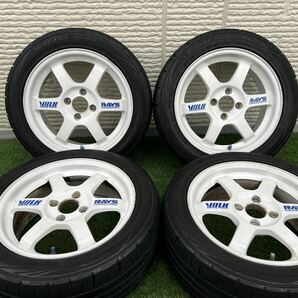 【廃盤】RAYS VOLK Racing TE37 レイズ 15インチ 6.5JJ pcd100 鍛造ホイール 2本セット ②の画像1