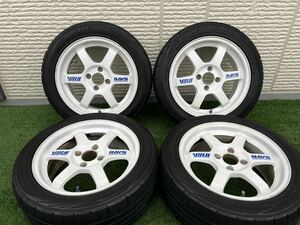 【廃盤】RAYS VOLK Racing TE37 レイズ 15インチ 6.5JJ pcd100 鍛造ホイール 2本セット ②