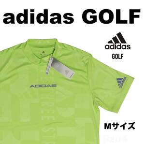 ■【M】アディダス GOLF エンボスプリント モックネック 半袖シャツ■の画像1