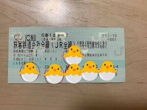 【ネコポス4月7日日曜発送】速達対応プラス１４０円青春18きっぷ一回分