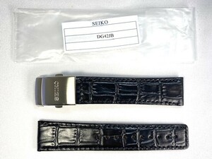 DG42JB SEIKO Seiko 20mm original leather belt cow leather wani type pushed . black SZSS002/7B22-0AZ0 other for cat pohs free shipping 