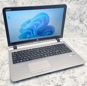 T3796 HP ProBook 450 G3 Core i3-6100U 2.30GHz Windows11 メモリー8GB HDD500GB ノートPC 