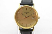 1円～【動作品】Longines ロンジン グランドクラシック L4.720.2 メンズ クオーツ 腕時計 ゴールドケース ブラックベルト 4-1-13_画像1