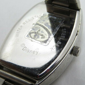 1円～【電池切れ】デイズニー シャドウ ミッキー トノー型 クオーツ 腕時計 文字盤ブラック シルバー 2-12-26 の画像6