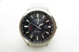 1円～【動作品】CITIZEN シチズン　エコドライブ　H145-50735　メンズ腕時計　デイト　ブラック文字盤　ケースのみ　4-7-12