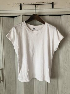 ◆UNIQLO/ユニクロ/白のコットン半袖Tシャツ◆su