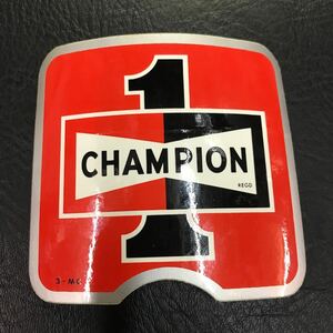 T3137 CHAMPION ステッカー ビンテージ 当時物 チャンピオン スパーク プラグ シール 未使用 