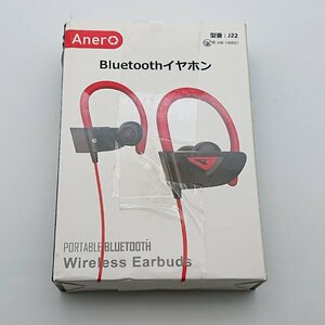 3045# Anero Bluetoothイヤホン J22 スポーツ用 マイク機能 耳掛け ランニング用 ハンズフリー通話 レッド 【0410】