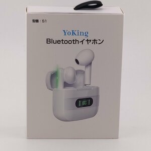 3077〇/YoKing ワイヤレスイヤホン S1 Bluetooth5.3 ENC/CVCノイズキャンセリング 最大36時間再生 電池残量表示 軽量 ホワイト【J0047】