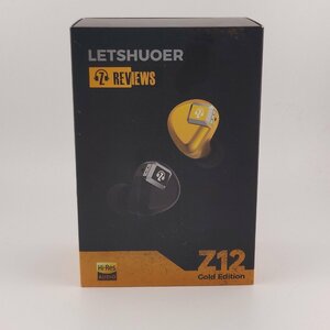 3193〇/HiFiGO 有線 イヤホン LETSHUOER Z12 Gold Edition 14.8mm 平面駆動ドライバー アルミニウム合金 ブラック/ゴールド【0410】