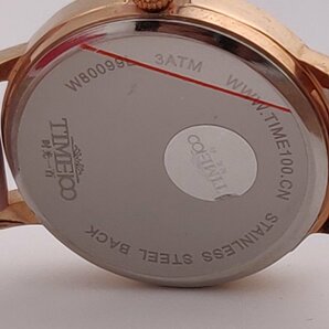3206@Time100 腕時計 W80099L ローマ数字文字盤 ラインストーン付 クオーツムーブメント 3気圧防水 レディース ピンクの画像5