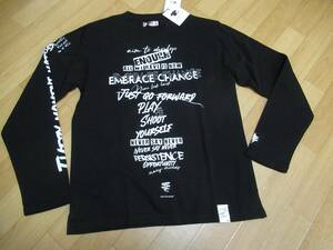 *596 Grimm k LAP glimclap new goods black. print long sleeve T shirt L