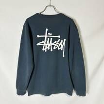 定番人気 復刻 正規品 STUSSY BASIC STUSSY CREW ステューシー ストックロゴ ビッグロゴ ベーシック クルーネック スウェット トレーナー L_画像1