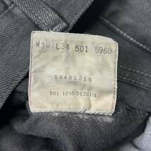 貴重 95年 USA製 正規品 Levi's 501-5960 リーバイス 501 後染め ブラックデニムパンツ 501刻印 ヴィンテージ 米国製 W30 L34_画像10