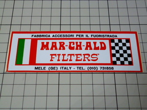 正規品 MAR-CH-ALD FILTERS ステッカー 当時物 です(124×41mm) MARCHALD 