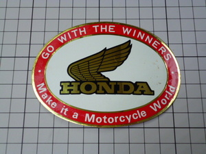  regular goods HONDA GO WITH THE WINNERS Make it a Motorcycle World sticker that time thing. (105×75mm) Vintage Honda 