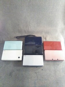 Nintendo 任天堂 3DSレッド/ピンク　DS Liteコン/ブラック/シルバー/ライトグリーン　DSiホワイト　計7点　通電確認　現状品　キズ汚れ有り
