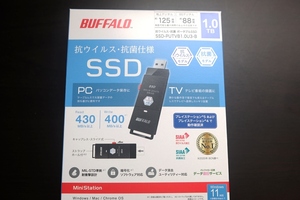 * new goods unused unopened Buffalo 1TB stick type SSD SSD-PUTVB1.0U3-B 3.2(Gen 1) correspondence .u il s* anti-bacterial correspondence 