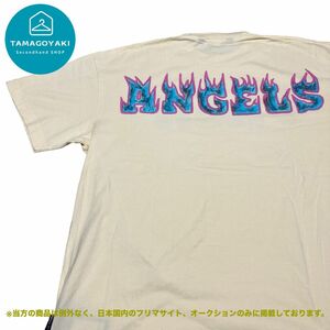 パーム エンジェルス Tシャツ　センターロゴ　フレイムロゴ　新作　XL 超美品　カットソー　PALM ANGELS ファイヤー