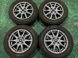 コンパクトカーに! マナレイユーロスピード 5.5j×14インチ +38 100-4h グッドイヤーアイスナビ6 175/65R14 2018年製 