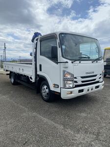 希少 Isuzu Elf 4WD Crane 4-stageブーム 21997 Widelong 2tonnetruck 四駆truck ディーゼル TadanoCrane PTOincludedELF NOx適合