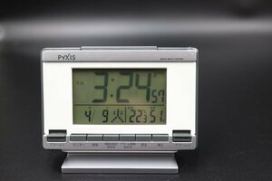 SEIKO/セイコー　PYXIS NR529S　温度計付き　電波時計　動作確認済　置き時計 　目覚まし時計　