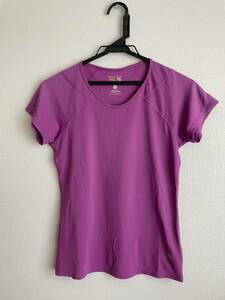  mountain hardware MOUN TAIN HARDWEAR lady's S purple short sleeves T-shirt 