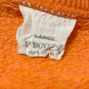 60s ヴィンテージ PENNY'S ペニーズ 半袖スウェット 染み込みプリント オレンジ Lサイズの画像2