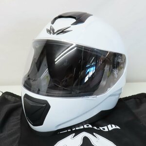 【美品】MOTORHEAD モーターヘッド AEROTECH5 エアロテック5 フルフェイスヘルメット Lサイズ ホワイト バイク 二輪 ツーリング オートバイ