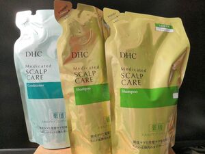 【詰め替え x 3袋】 DHC薬用スカルプケア シャンプー　コンディショナー　400ml 詰め替え　3袋