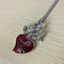 ★【未使用】 ヴィヴィアンウエストウッド Vivienne Westwood ハートネックレス レッド ペンダント アクセサリー ネックレス_画像5