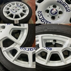 ★31209 フィアット 500 社外 SPARCO 16インチ アルミ ホイール 4本 16×7J ＋37 PCD98 4穴 ハブ径58 195/45R16 スペーサー付き★の画像2