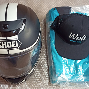 送料無料 おまけ付き SHOEI QWEST BLOODFLOW ショウエイ クエスト フルフェイスヘルメット Mサイズ バイク オートバイ motorcycle helmetの画像1