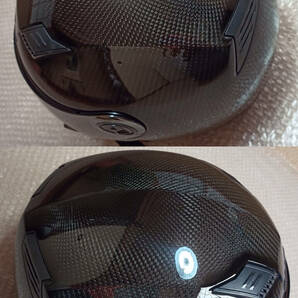 送料無料 超軽量 ドライカーボン ウインズ カーボンヘルメット A-FORCE XL 59-60cm バイク オートバイ ミラーシールド WINS carbon Helmetの画像8