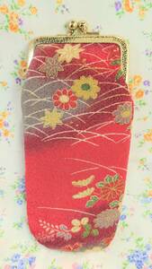 [ Japanese clothes bulrush . pouch ] kimono ground bulrush . pouch . case / glasses case / pen case etc. kimono small articles 