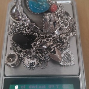 Silver 925, 950アクセサリー13点セット Alzuni Amor 4℃ Diamond 腕時計 ネックレス ペンダントトップ ピアス Turquoise & Coral リングの画像10