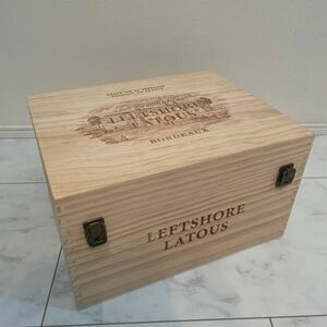 小物入れ ワイン木箱 フランス　高級ワイン LEFTSHORE LATOUS BORDEAUX インテリア雑貨　店ディスプレイ　大量コルク入り　希少品