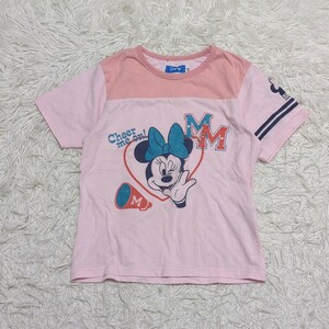 【送料無料】DISNEY　ディズニー　半袖　Tシャツ　120cm　ミニー　ピンク　子供服