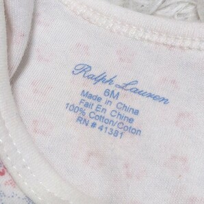 【送料無料】RalphLauren ラルフローレン ロンパース ボディスーツ 6month 花柄 刺繍ロゴ ベビー 子供服の画像5