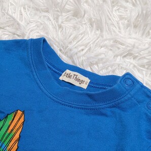 【送料無料】LittleThings 半袖 Tシャツ 80cm 恐竜 青 ベビー 子供服の画像3
