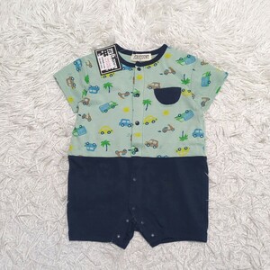 [ tag attaching unused ]FIRSTCOUNT short sleeves rompers 80. car man baby child clothes 