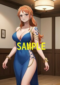 【高画質】ワンピース ONE PIECE ナミ A4サイズ ポスター AI/イラスト/同人/アニメ/美少女 AS-880