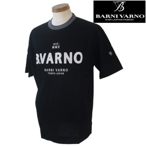 【2024春夏新作】バーニヴァーノ/BARNIVARNO サガラ刺繍半袖Tシャツ Lサイズ 037-黒
