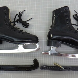 スケートシューズ PLAYER サイズ 23.5cm/エッジカバー付き/フィギュアスケートアイススケート 靴/黒 ブラック 80の画像6