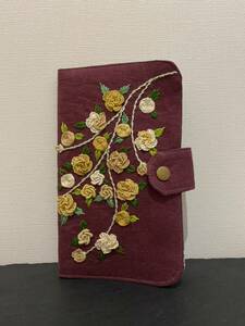 * hand made * multi case No 1. medicine notebook inserting passbook inserting .. notebook inserting present hand embroidery flower linen