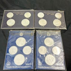 銀貨 カナダ モントリオールオリンピック 1976年 記念銀貨 5ドル 8枚 10ドル 8枚 4枚セット まとめて4セット Issue Ⅱ Ⅲ の画像1