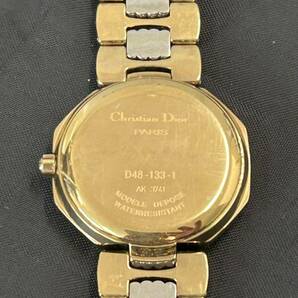 超美品 Christian Dior クリスチャンディオール D48-133-1 ダイヤ11P ゴールド クォーツ レディース腕時計 箱 駒 ギャランティー 付 稼働品の画像7