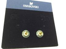 #0610 SWAROVSKI/スワロフスキー ピアス グリーン 緑 ゴールドカラー 金色 _画像8