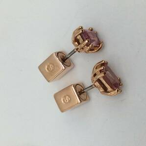 #0632 SWAROVSKI スワロフスキー ピアス ピンク ゴールドカラー 箱付きの画像4