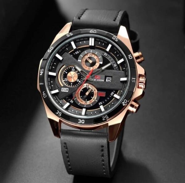 メンズ腕時計　デイト　送料無料　PUレザー　時計　黒　オシャレ 高級感 ビジネス